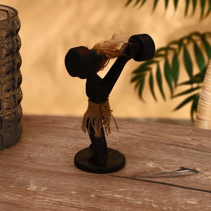 Сувенир «Абориген-штангист», 14×9×20 см, дерево Сувенир «Абориген-штангист», 14×9×20 см, дерево