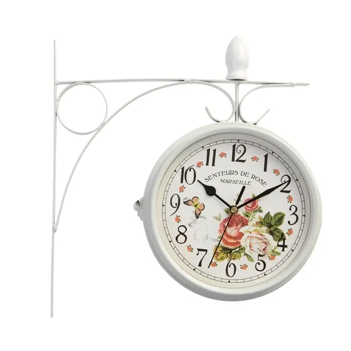 Часы настенные интерьерные &laquo;Розы&raquo;, двусторонние, на подвесе, плавный ход, 40&times;32 см, циферблат d=17 см, от батареек 2&times;АА