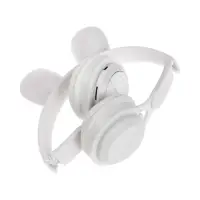 Наушники детские, беспроводные, накладные, с ушками зайца, Y08R, Bluetooth 5.1, с микрофоном, с подсветкой, 400 мАч, белые