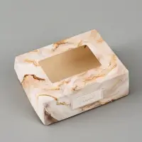 Коробка подарочная с окном &laquo;Мрамор&raquo;, 10&times;8&times;3.5 см, самосборная