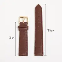 Ремешок для часов, мужской, 18 мм, запряжник 75 мм, горт 115 мм, натуральная кожа
