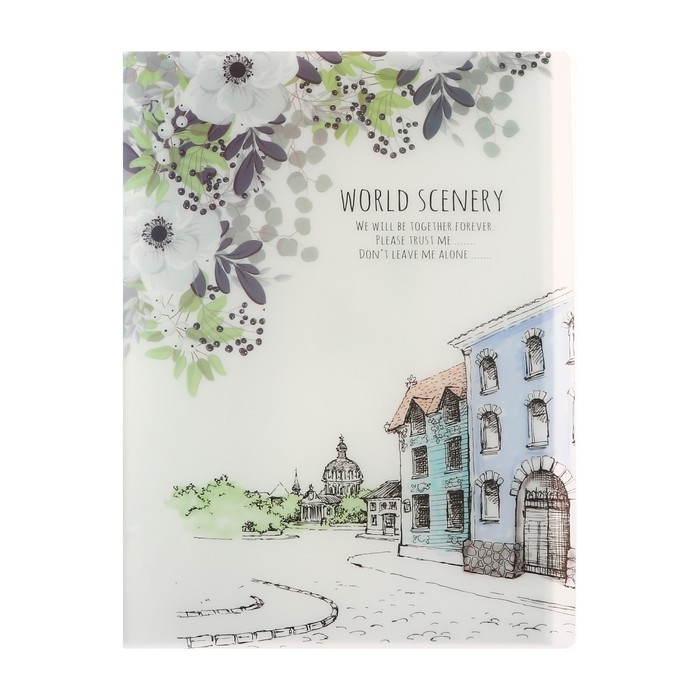 Папка формат А4, с 40 прозрачными файлами Папка формат А4, с 40 прозрачными файлами "Город", МИКС