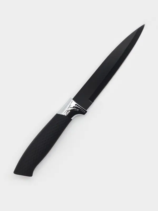 Нож кухонный с антиналипающим покрытием Доляна &laquo;Супер-блэк&raquo;, лезвие 12 см, чёрный