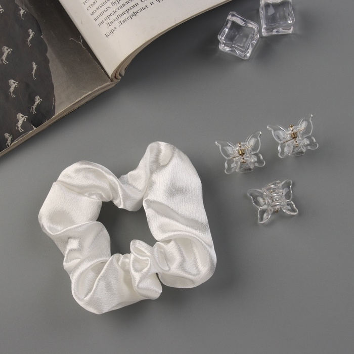 Набор для волос Набор для волос "Джеси" (резинка 7 см, 3 краба 2 см) белый