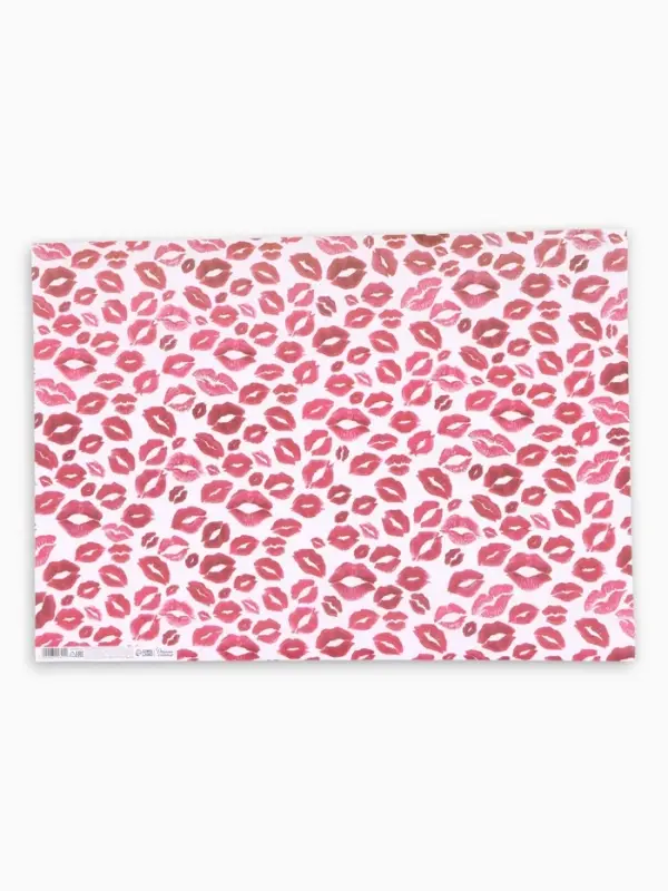 Бумага упаковочная крафт &laquo;Поцелуи&raquo;, 2 листа 50&times;70 см