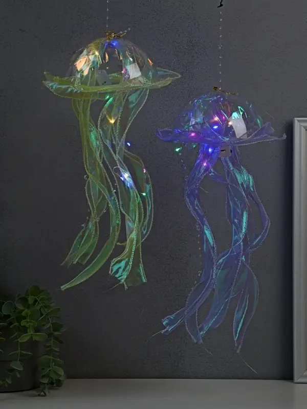 Набор светящихся медуз 2 шт ночник LED RGB 3хAG13 20х20х50 см Набор светящихся медуз 2 шт ночник LED RGB 3хAG13 20х20х50 см