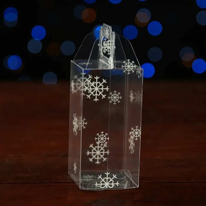 Коробка подарочная новогодняя складная ПВХ «Праздничное настроение» 4×4×8 см Коробка подарочная новогодняя складная ПВХ «Праздничное настроение» 4×4×8 см