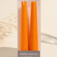 Набор свечей, 3.5х23 см, 2 шт "Башня" апельсин 4х9,5х25 см