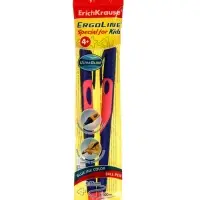 Набор ручек шариковых ErichKrause ErgoLine Grip Neon, SuperGlide, 2 штуки, узел 0.5 мм, синяя