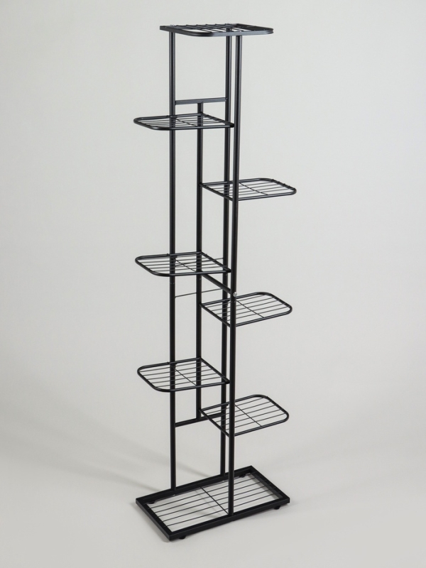 Подставка для цветов Greengo, 8 полок, 43 × 22 × 141 см, напольная, металл, чёрная Подставка для цветов Greengo, 8 полок, 43 × 22 × 141 см, напольная, металл, чёрная