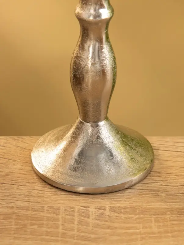 Подсвечник "Оттепель" алюминий 16 см, цв. серебро