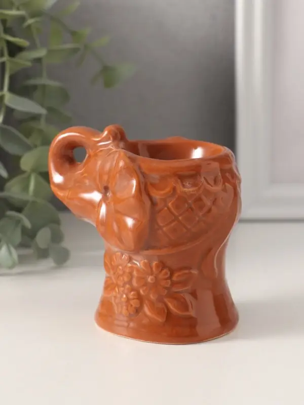 Аромалампа для эфирных масел &laquo;Слоник в цветах&raquo;, керамика, 8.5&times;5.8&times;7.4 см, МИКС