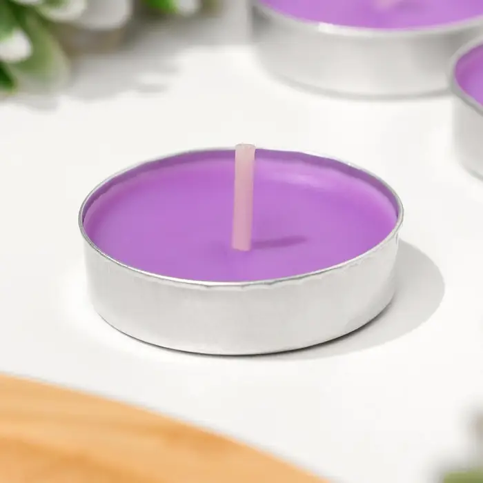 Набор свечей чайных ароматических, 6 шт, лаванда Набор свечей чайных ароматических, 6 шт, лаванда