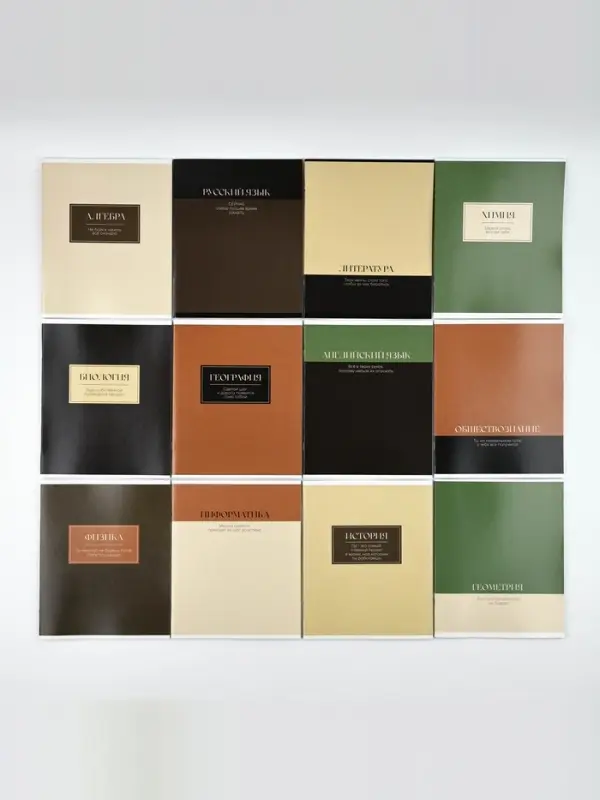 Тетради предметные, 36 л., набор из 12 шт., блок №1 &laquo;Нюд&raquo;