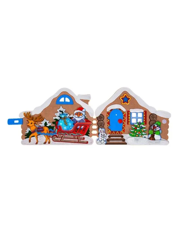 Развивающая книжка из фетра &laquo;Домик Дедушки Мороза&raquo;