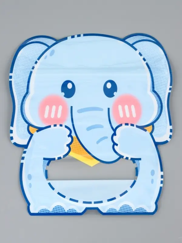 Пакет подарочный, с zip-lock застежкой &laquo;Слоник&raquo;, с окном, голубой, фигурный, 17&times;20+3 см