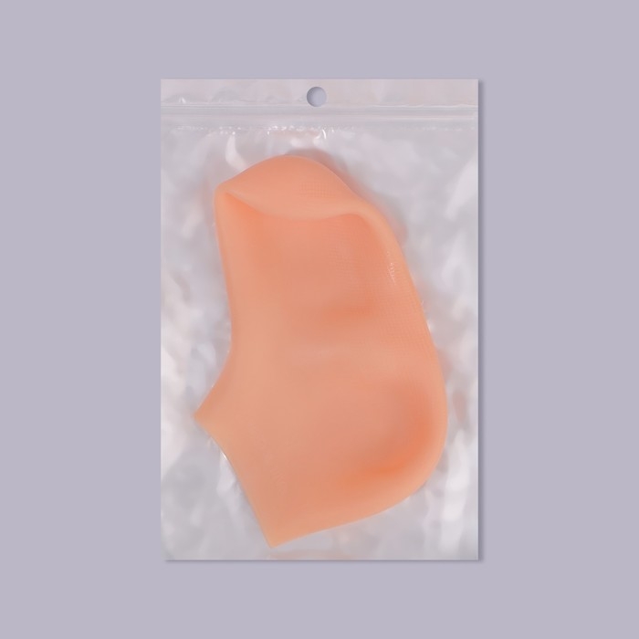 Носочки для педикюра, силиконовые, 18 × 10 см, размер S, цвет бежевый Носочки для педикюра, силиконовые, 18 × 10 см, размер S, цвет бежевый