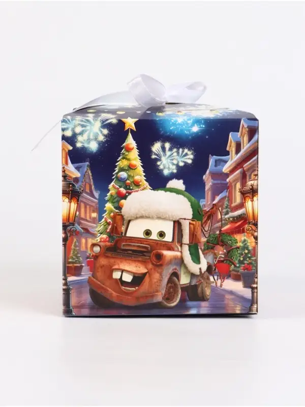 Коробка складная Коробка складная "С Новым годом!", Тачки , 12 х 12 х 12 см