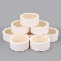 Набор круглых подарочных коробок с окном, завальцованные, белые, набор 8 шт., 15×6 см