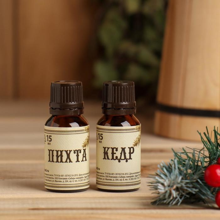 Набор эфирных масел, 2 шт, 15 мл, в коробке Набор эфирных масел, 2 шт, 15 мл, в коробке "С Новым годом"