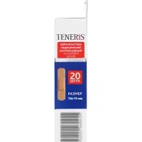 Лейкопластырь медицинский бактерицидный TENERIS Elastic, тканная основа, 7.6&times;1.9 см, 20 шт.