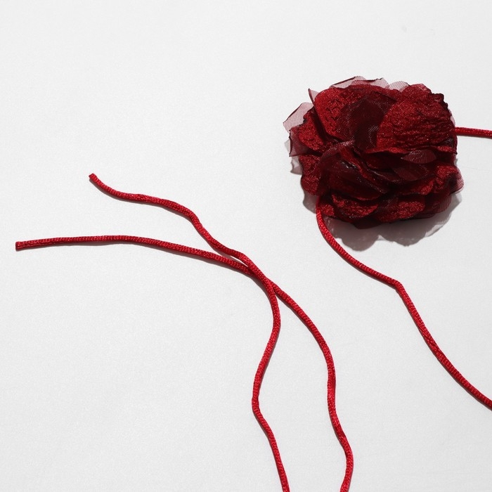 Чокер «Танго» роза восхищение, цвет бордовый, 130 см Чокер «Танго» роза восхищение, цвет бордовый, 130 см