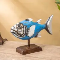 Сувенир "Рыба" дерево 25х7х18 см, цв. бирюзовый Сувенир "Рыба" дерево 25х7х18 см, цв. бирюзовый