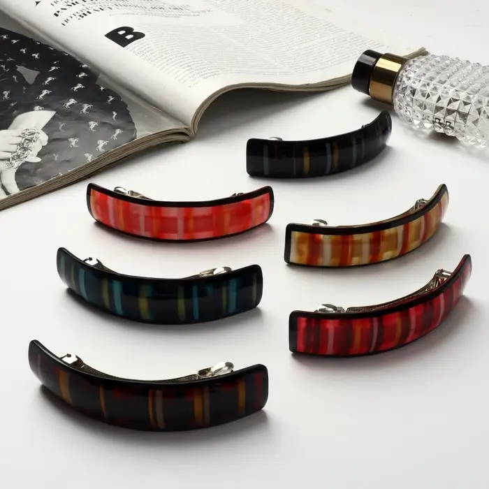 Заколка - автомат для волос «Авиор», полосы, 9 см, МИКС Заколка - автомат для волос «Авиор», полосы, 9 см, МИКС