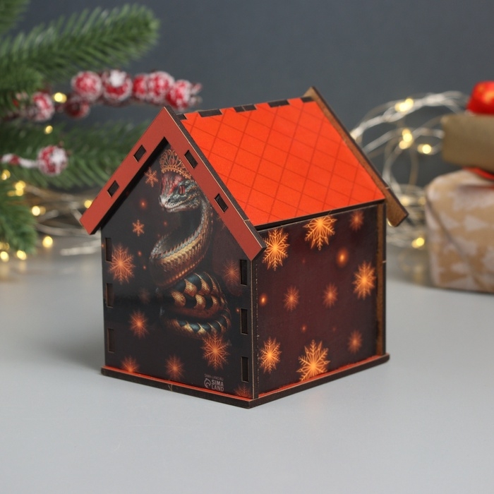 Новогодний чайный домик  Новогодний чайный домик "Змея.Благополучия" 10,5х9,5х12 см