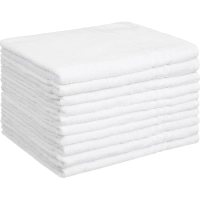 Набор полотенец махровых Luscan/бордюр 380г/м2, 50х90 белый, 10 шт/уп