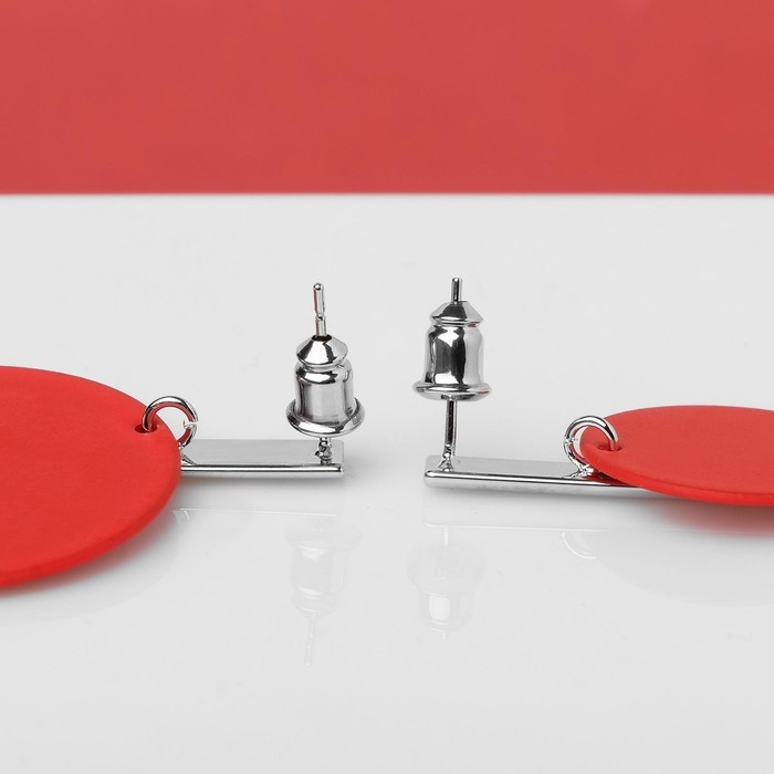 Серьги ассорти «Арт» линии, цвет красный в серебре Серьги ассорти «Арт» линии, цвет красный в серебре