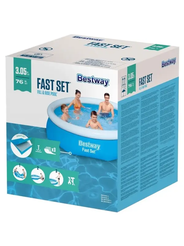 Бассейн надувной Bestway Fast Set, 305&times;76 см, от 6 лет, 57266