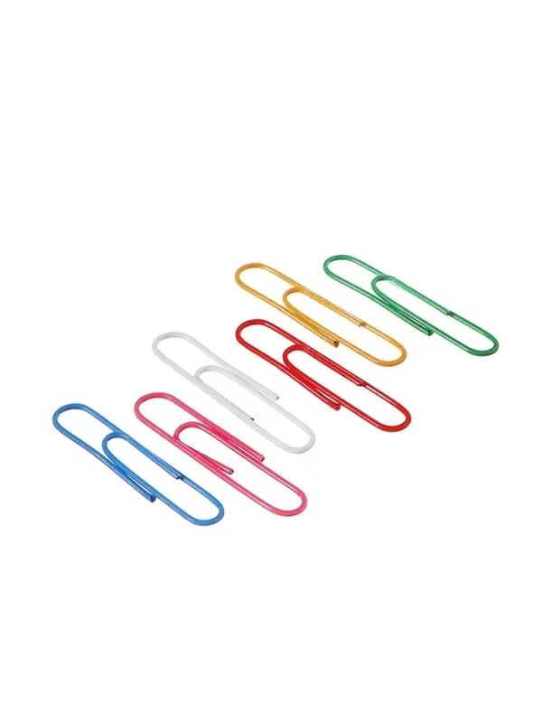 Скрепки 50 мм цветные в картонной коробке 50 штук