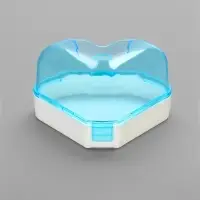 Ванночка для грызунов, 14&times;10.4 см, угловая, с лопаткой, пластик, голубая