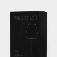 Бокалы для вина Magistro &laquo;Амьен&raquo;, 570 мл, h=28 см, набор 2 шт., стекло, прозрачные