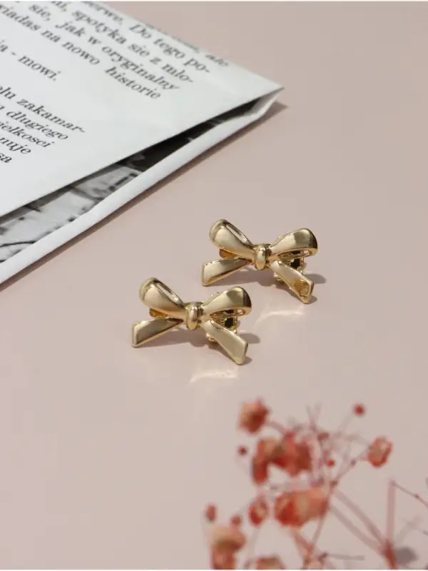 Зажим для волос "Джульет" (набор 2 шт) бантик, 2,5 см, золото