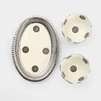 Менажница на подносе &laquo;Винтаж&raquo;, набор 2 шт., 10&times;10&times;5.5 см, алюминий