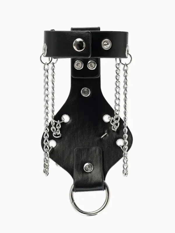 Браслет кожаный унисекс &laquo;Слейв. Скелет&raquo;, L=21.5 см, чёрный с серебром