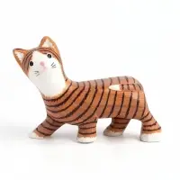 Фигурка &laquo;Полосатая кошка&raquo;, 11&times;3&times;9 см, дерево, МИКС