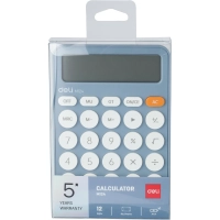 Калькулятор настольный КОМП. Deli EM124, 12-р, батар., 158x105мм, голубой