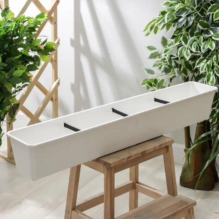 Ящик балконный для цветов, 18 л, 100&times;17&times;15 см, пластиковый, цвет мраморный