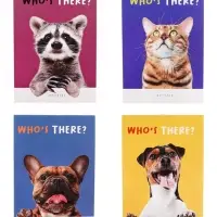 Набор блокнотов А6 32л кл на скобе Кто здесь?, мел карт, бл офс, 4В 20шт