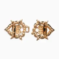 Зажим для кардигана "Ажур", кокошник, цвет белый в золоте Зажим для кардигана "Ажур", кокошник, цвет белый в золоте