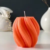 Свеча-цилиндр 9х8 см, 220 гр, с нарезкой, персик Свеча-цилиндр 9х8 см, 220 гр, с нарезкой, персик