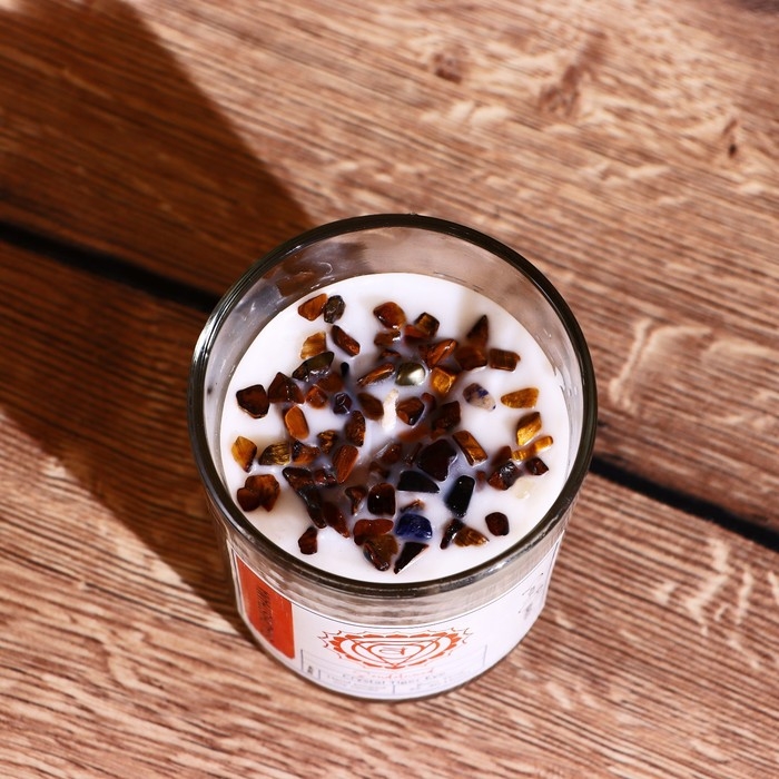 Свеча соевая  Свеча соевая "7 чакр" с кристаллами, 200 гр, Свадхистана