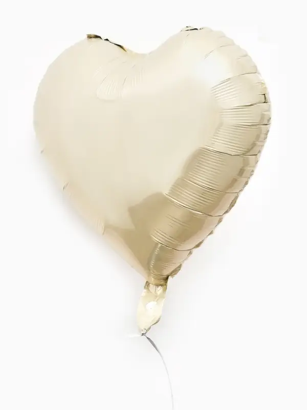 Воздушные шары фольгированные 17" "Сердце" цвет молочный сатин, набор 5 штук