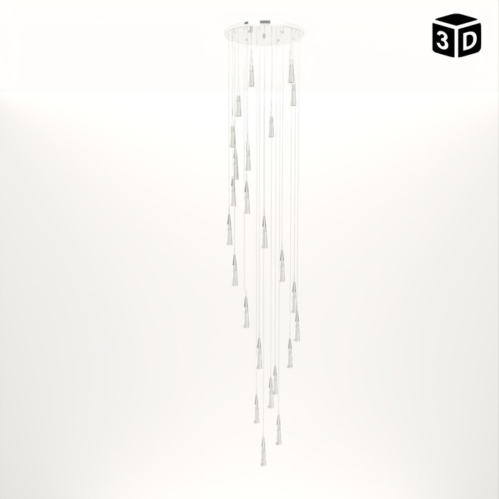 Светильник-каскад Светильник-каскад "Дрим" 24хLED 72Вт 3000K серебро 60х60х300см BayerLux