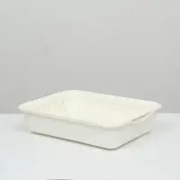 Туалет для кошек, 34.5&times;25.5&times;7.5 см, с сеткой, пластик, белый