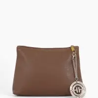 Сумка - мешок женская TEXTURA, на магните, с косметичкой, 34&times;12&times;27 см, коричневая