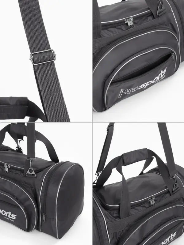 Сумка дорожная на молнии, 4 наружных кармана, длинный ремень, цвет серый Сумка дорожная на молнии, 4 наружных кармана, длинный ремень, цвет серый